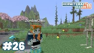 thumbnail for: I need a human skull! Fun with stonecut paintings feat. ZombieCleo & False! — HermitCraft 11: ep 26